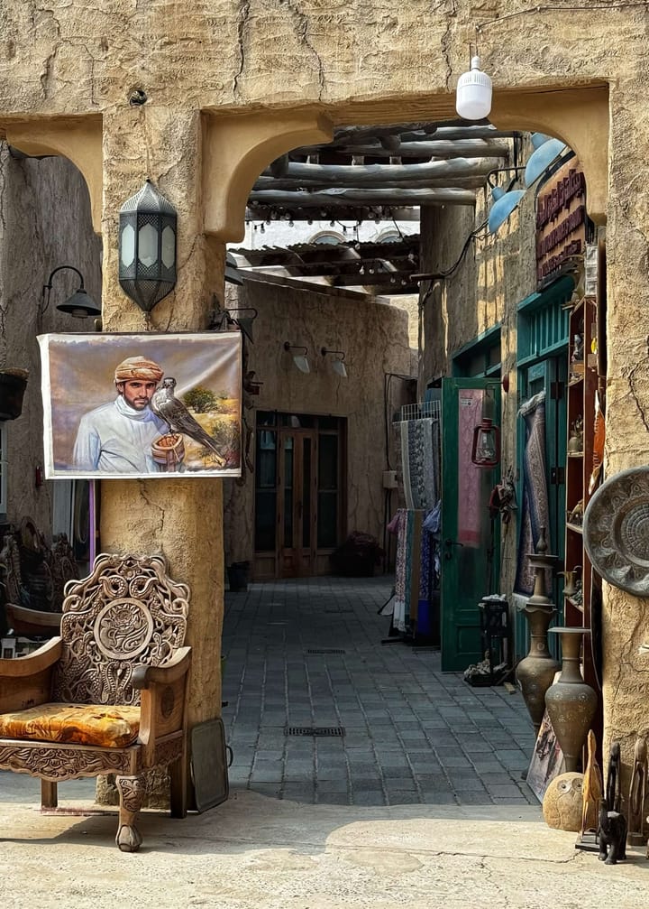 An outdoor souvenir market. 